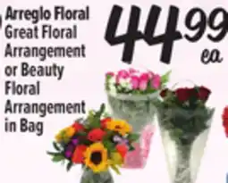 El Super Fresh Great Floral Arrangement or Beauty Floral Arrangement in Bag offer