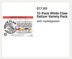 Walgreens 12-Pack White Claw Seltzer Variety Pack offer