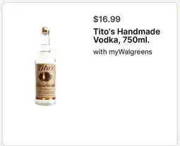 Walgreens Tito's Handmade Vodka offer