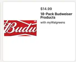 Walgreens 18-Pack Budweiser Products offer