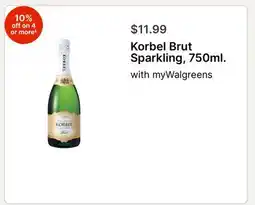 Walgreens Korbel Brut Sparkling, 750ml offer