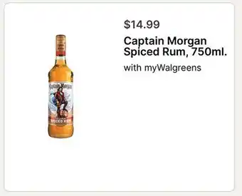 Walgreens Captain Morgan Spiced Rum, 750ml offer