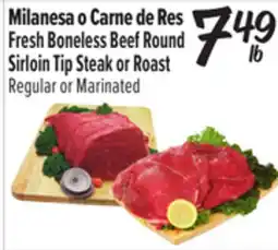 El Super Fresh Boneless Beef Round Sirloin Tip Steak or Roast offer
