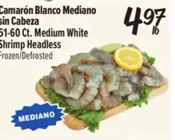 El Super 51 60 Ct. Medium White Shrimp Headless offer