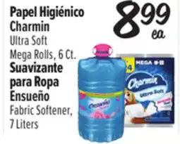 El Super Charmin Ultra Soft Mega Rolls, 6 Ct. Ensueño Fabric Softener, 7 Liters offer