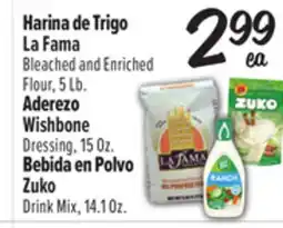 El Super Bleached and Enriched Flour , Aderezo Wishbone Dressing offer