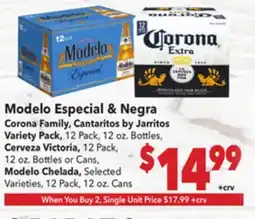 Vallarta Supermarkets Modelo Especial & Negra offer