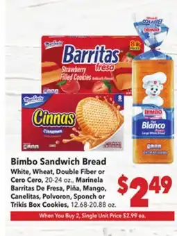 Vallarta Supermarkets Bimbo Sandwich Bread offer