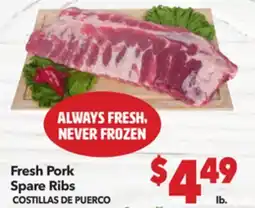 Vallarta Supermarkets Fresh Pork Spare Ribs / COSTILLAS DE PUERCO offer