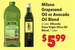 Vallarta Supermarkets Milano Grapeseed Oil or Avocado Oil Blend offer