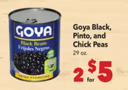Vallarta Supermarkets Goya Black, Pinto, and Chick Peas offer