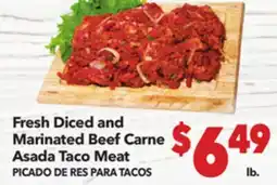 Vallarta Supermarkets Fresh Diced Marinated Beef Carne Asada Taco Meat / PICADO DE RES PARA TACOS offer
