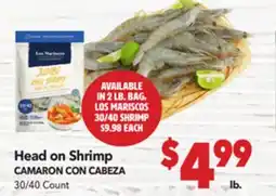 Vallarta Supermarkets Head on Shrimp / CAMARON CON CABEZA offer