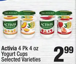 Super King Markets Activia 4 Pk 4 oz Yogurt Cups offer