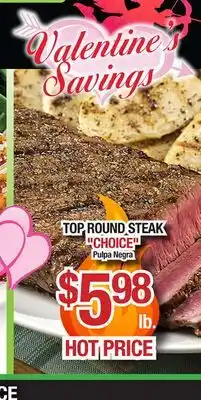 Torres Supermercado TOP ROUND STEAK CHOICE offer