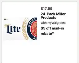 Walgreens 24-Pack Miller Products offer