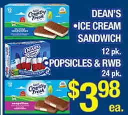 Torres Supermercado DEAN'S ICE CREAM SANDWICH, POPSICLES & RWB offer