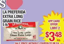 Torres Supermercado LA PREFERIDA EXTRA LONG GRAIN RICE offer