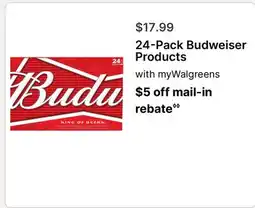 Walgreens 24-Pack Budweiser Products offer