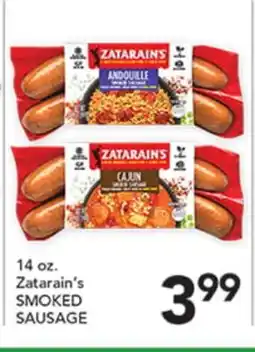 Pete's Fresh Market 14 oz. Zatarain's SMOKED SAUSAGE offer