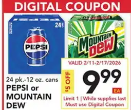 Pete's Fresh Market PEPSI or MOUNTAIN DEW offer