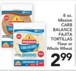 Pete's Fresh Market 8 oz. Mission CARB BALANCE FAJITA TORTILLAS Flour or Whole Wheat offer