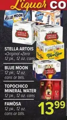 Cermak Fresh Market STELLA ARTOIS •Original - Zero BLUE MOON TOPOCHICO MINERAL WATER FAMÓSA offer