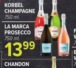 Cermak Fresh Market KORBEL CHAMPAGNE, 750 ml. LA MARCA PROSECCO, 750 ml offer
