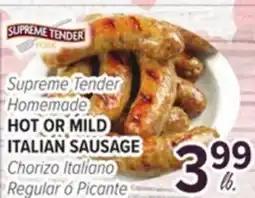 Cermak Fresh Market Supreme Tender Homemade HOT OR MILD ITALIAN SAUSAGE offer