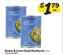 Winn Dixie Know & Love Chub Mackerel offer