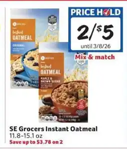 Winn Dixie SE Grocers Instant Oatmeal offer