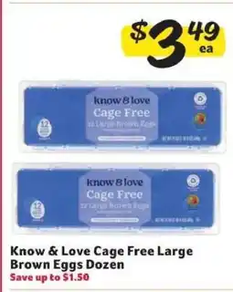 Winn Dixie Know & Love Cage Free Large Brown Eggs Dozen offer