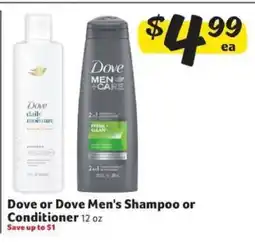 Winn Dixie Dove or Dove Men's Shampoo or Conditioner offer