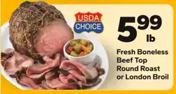 Save a Lot Fresh Boneless Beef Top Round Roast or London Broil offer