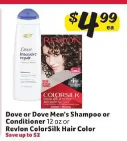 Winn Dixie Dove or Dove Men's Shampoo or Conditioner / Revlon ColorSilk Hair Color offer