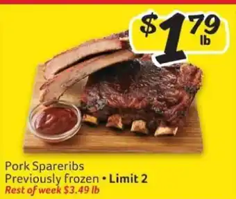 Winn Dixie Pork Spareribs offer