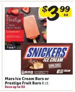Winn Dixie Mars Ice Cream Bars or Prestige Fruit Bars offer