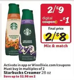 Winn Dixie Starbucks Creamer offer