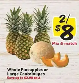 Winn Dixie Whole Pineapples or Large Cantaloupes offer