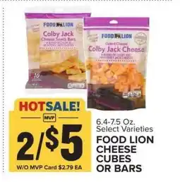Food Lion FOOD LION CHEESE CUBES OR BARS offer