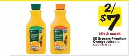 Winn Dixie SE Grocers Premium Orange Juice offer