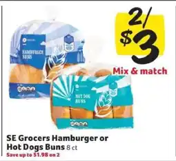 Winn Dixie SE Grocers Hamburger or Hot Dogs Buns offer