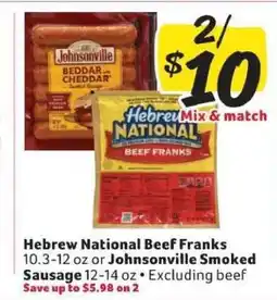 Winn Dixie Hebrew National Beef Franks or Johnsonville Smoked Sausage offer