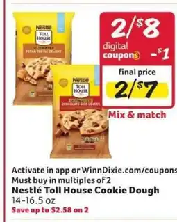 Winn Dixie Nestle Toll House Cookie Dough offer