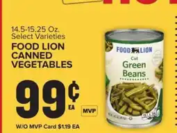 Food Lion FOOD LION CANNED VEGETABLES offer