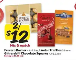 Winn Dixie Ferrero Rocher, Lindor Truffles, Ghirardelli Chocolate Squares offer
