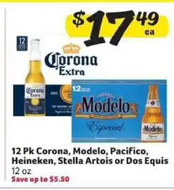 Winn Dixie 12 Pk Corona, Modelo, Pacifico, Heineken, Stella Artois or Dos Equis offer