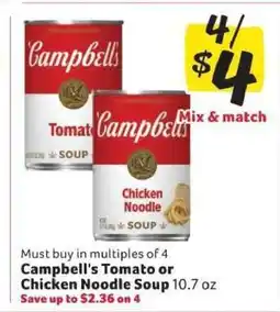 Winn Dixie Campbell's Tomato or Chicken Noodle Soup offer