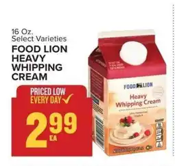 Food Lion FOOD LION HEAVY WHIPPING CREAM offer