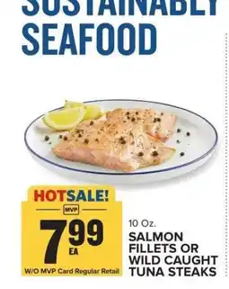 Food Lion Salmon Fillets or Wild Caught Tuna Steaks offer